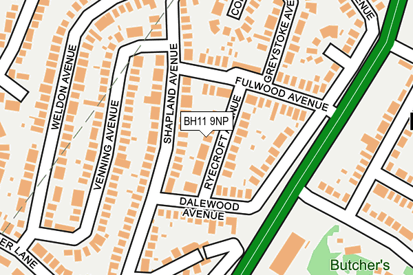 BH11 9NP map - OS OpenMap – Local (Ordnance Survey)