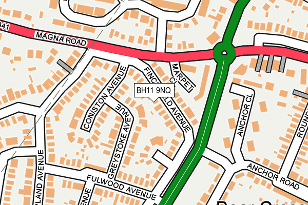 BH11 9NQ map - OS OpenMap – Local (Ordnance Survey)