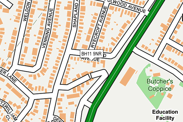 BH11 9NR map - OS OpenMap – Local (Ordnance Survey)