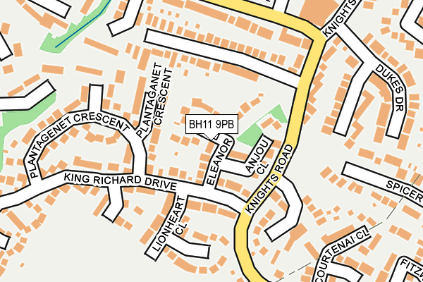 BH11 9PB map - OS OpenMap – Local (Ordnance Survey)