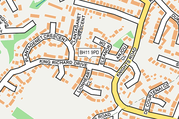 BH11 9PD map - OS OpenMap – Local (Ordnance Survey)