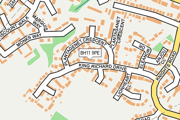 BH11 9PE map - OS OpenMap – Local (Ordnance Survey)