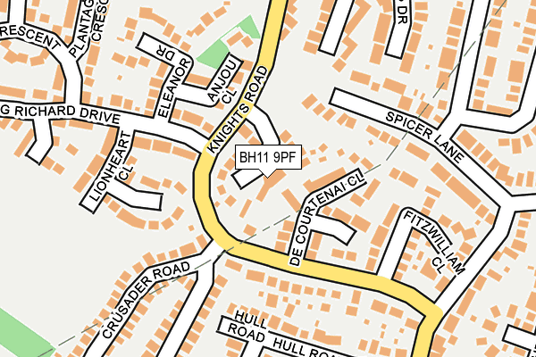 BH11 9PF map - OS OpenMap – Local (Ordnance Survey)