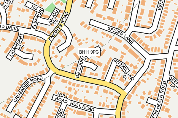 BH11 9PG map - OS OpenMap – Local (Ordnance Survey)