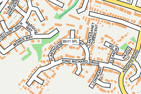 BH11 9PL map - OS OpenMap – Local (Ordnance Survey)