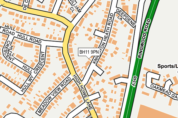 BH11 9PN map - OS OpenMap – Local (Ordnance Survey)