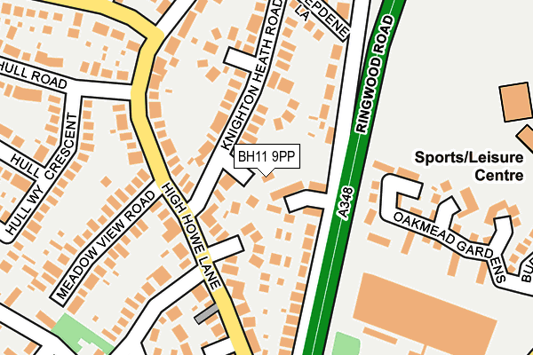 BH11 9PP map - OS OpenMap – Local (Ordnance Survey)