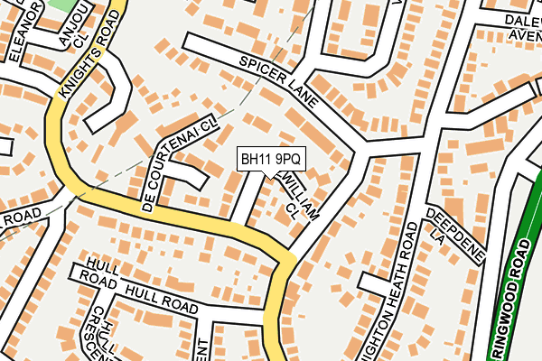 BH11 9PQ map - OS OpenMap – Local (Ordnance Survey)