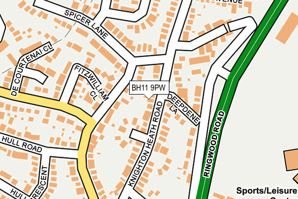 BH11 9PW map - OS OpenMap – Local (Ordnance Survey)