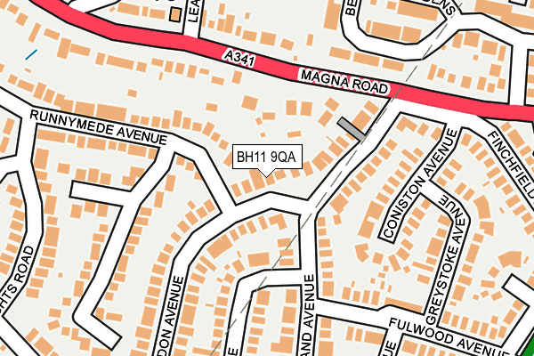 BH11 9QA map - OS OpenMap – Local (Ordnance Survey)
