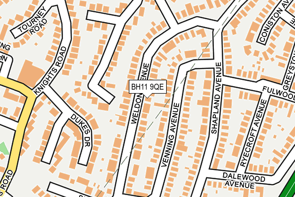 BH11 9QE map - OS OpenMap – Local (Ordnance Survey)