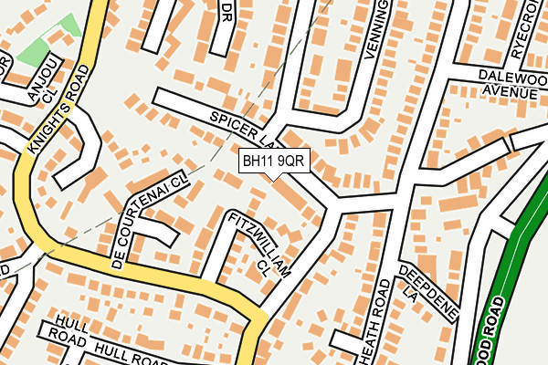 BH11 9QR map - OS OpenMap – Local (Ordnance Survey)
