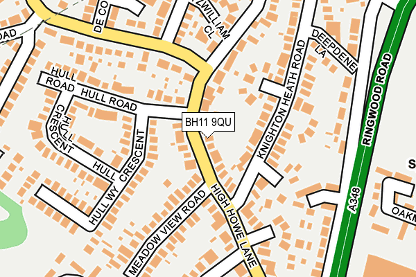 BH11 9QU map - OS OpenMap – Local (Ordnance Survey)