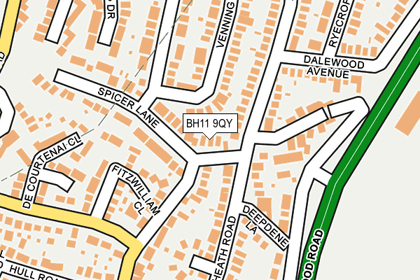 BH11 9QY map - OS OpenMap – Local (Ordnance Survey)
