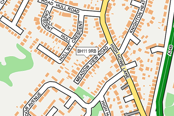 BH11 9RB map - OS OpenMap – Local (Ordnance Survey)