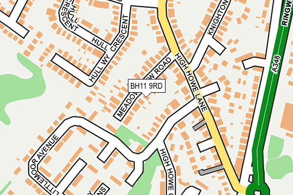 BH11 9RD map - OS OpenMap – Local (Ordnance Survey)