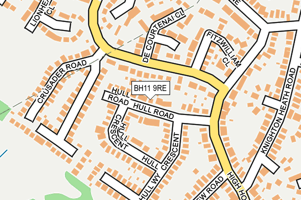 BH11 9RE map - OS OpenMap – Local (Ordnance Survey)