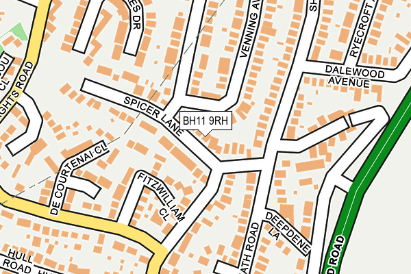 BH11 9RH map - OS OpenMap – Local (Ordnance Survey)