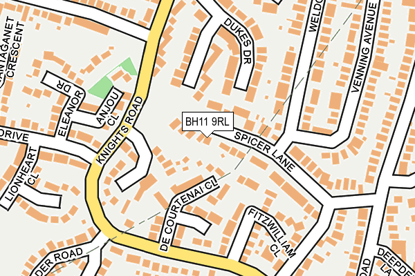BH11 9RL map - OS OpenMap – Local (Ordnance Survey)