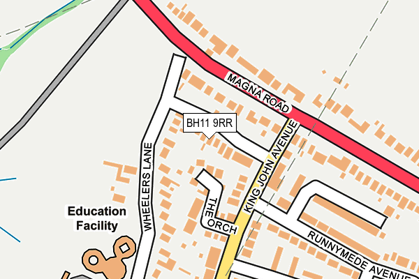 BH11 9RR map - OS OpenMap – Local (Ordnance Survey)