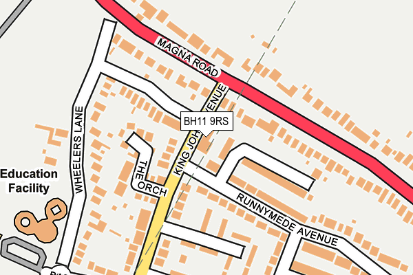 BH11 9RS map - OS OpenMap – Local (Ordnance Survey)