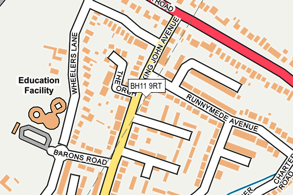 BH11 9RT map - OS OpenMap – Local (Ordnance Survey)