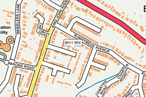 BH11 9RX map - OS OpenMap – Local (Ordnance Survey)