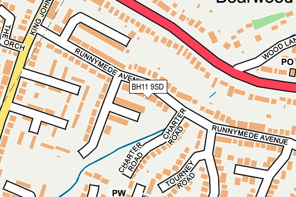 BH11 9SD map - OS OpenMap – Local (Ordnance Survey)