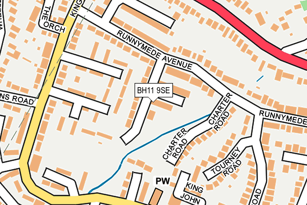 BH11 9SE map - OS OpenMap – Local (Ordnance Survey)