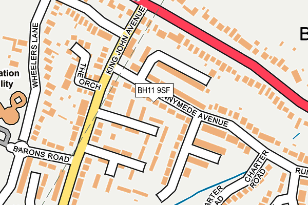 BH11 9SF map - OS OpenMap – Local (Ordnance Survey)