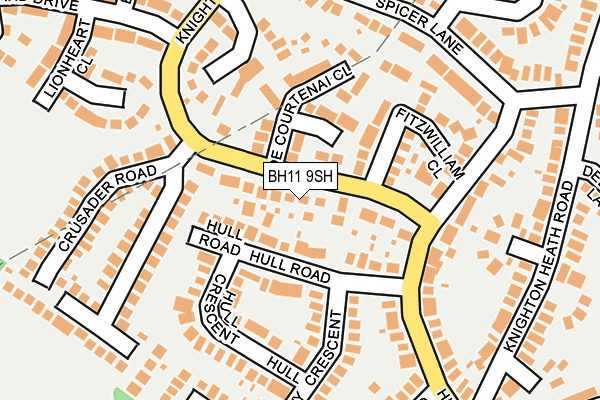 BH11 9SH map - OS OpenMap – Local (Ordnance Survey)