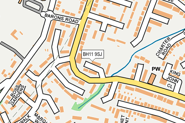 BH11 9SJ map - OS OpenMap – Local (Ordnance Survey)