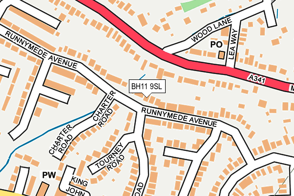 BH11 9SL map - OS OpenMap – Local (Ordnance Survey)
