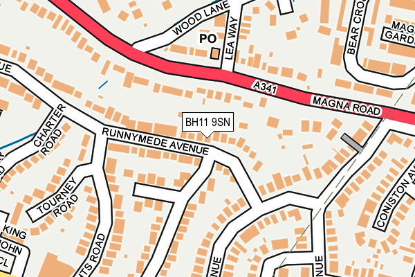 BH11 9SN map - OS OpenMap – Local (Ordnance Survey)