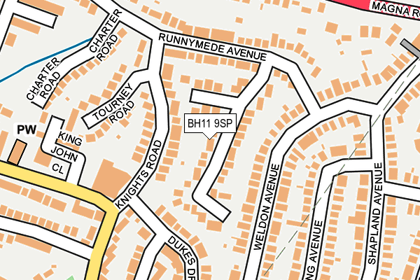 BH11 9SP map - OS OpenMap – Local (Ordnance Survey)