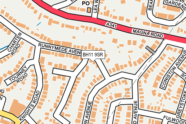 BH11 9SR map - OS OpenMap – Local (Ordnance Survey)