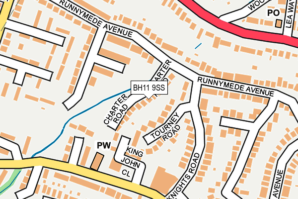 BH11 9SS map - OS OpenMap – Local (Ordnance Survey)