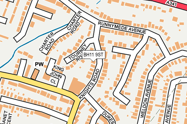 BH11 9ST map - OS OpenMap – Local (Ordnance Survey)