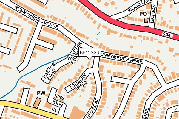 BH11 9SU map - OS OpenMap – Local (Ordnance Survey)