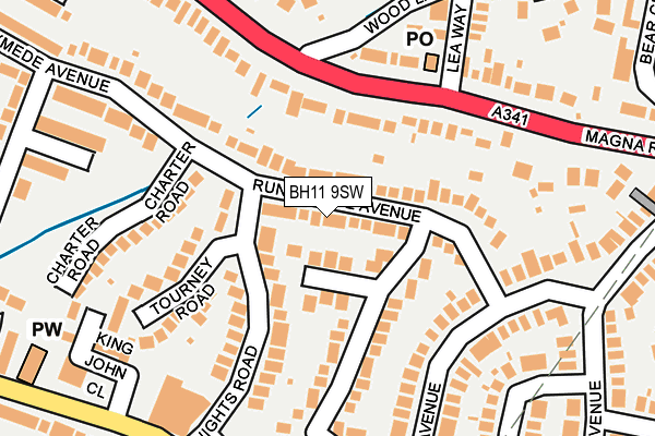 BH11 9SW map - OS OpenMap – Local (Ordnance Survey)