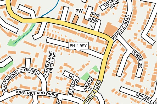 BH11 9SY map - OS OpenMap – Local (Ordnance Survey)
