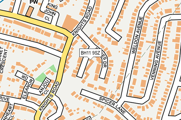 BH11 9SZ map - OS OpenMap – Local (Ordnance Survey)