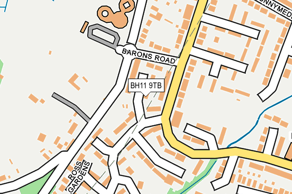 BH11 9TB map - OS OpenMap – Local (Ordnance Survey)