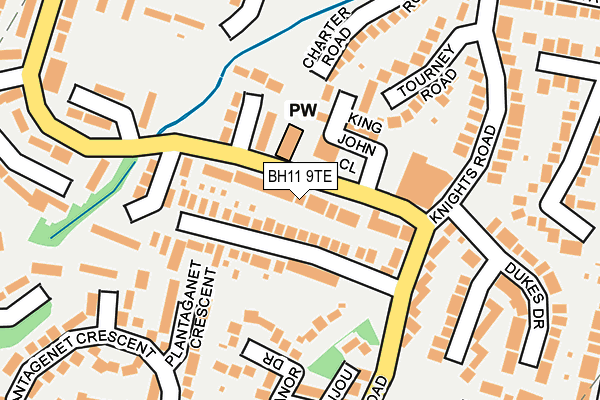 BH11 9TE map - OS OpenMap – Local (Ordnance Survey)
