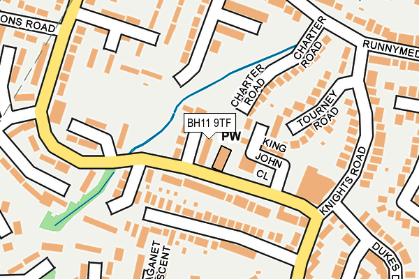 BH11 9TF map - OS OpenMap – Local (Ordnance Survey)