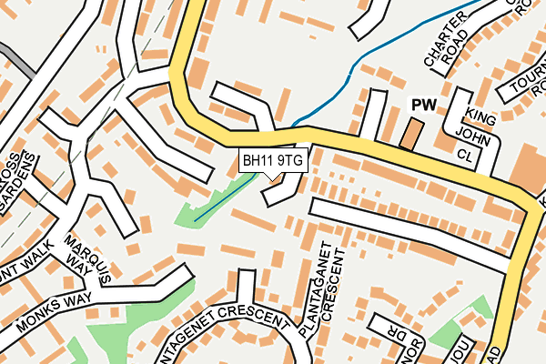 BH11 9TG map - OS OpenMap – Local (Ordnance Survey)