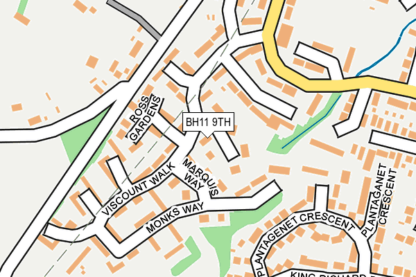 BH11 9TH map - OS OpenMap – Local (Ordnance Survey)