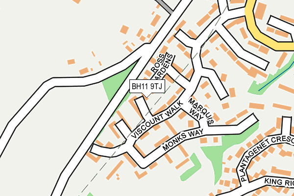 BH11 9TJ map - OS OpenMap – Local (Ordnance Survey)