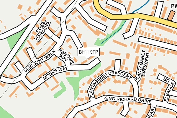 BH11 9TP map - OS OpenMap – Local (Ordnance Survey)