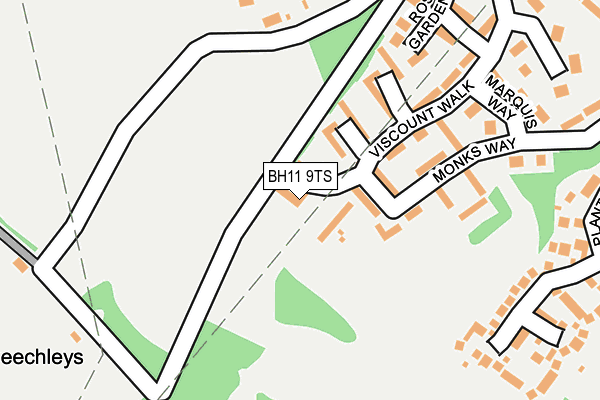 BH11 9TS map - OS OpenMap – Local (Ordnance Survey)